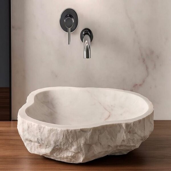 Handcrafted Natural Stone Marble Vessel Wash Basin